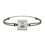 Bracelet lien Tournaire signe labyrinthe carrée or et diamant