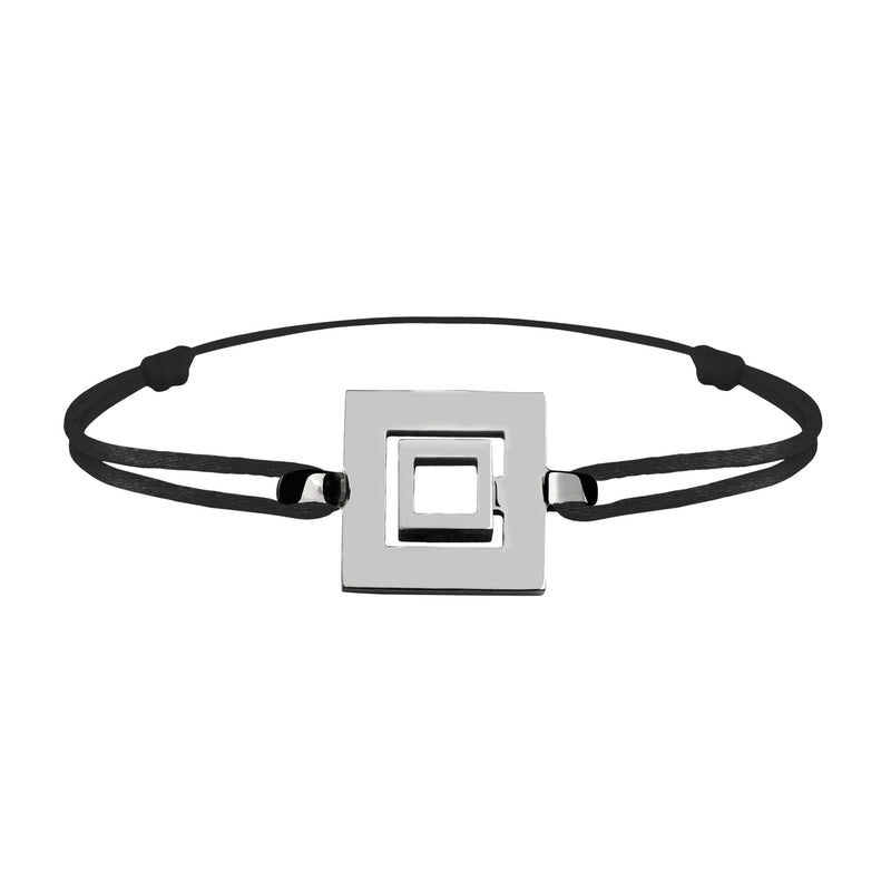 Bracelet Lien Signe Labyrinthe Carré Tout Or