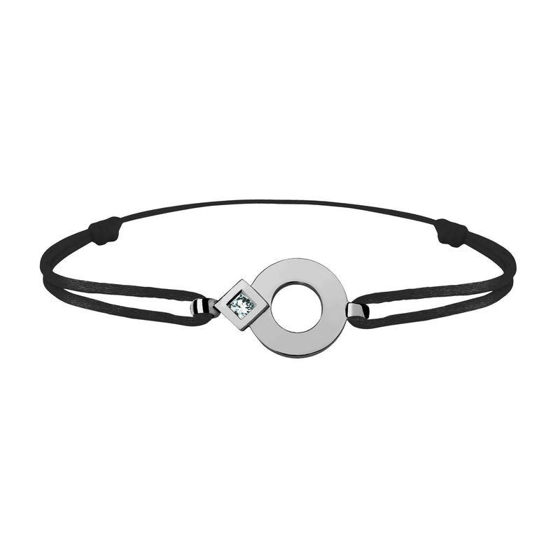 Bracelet lien Tournaire or et diamant signe éclipse rond