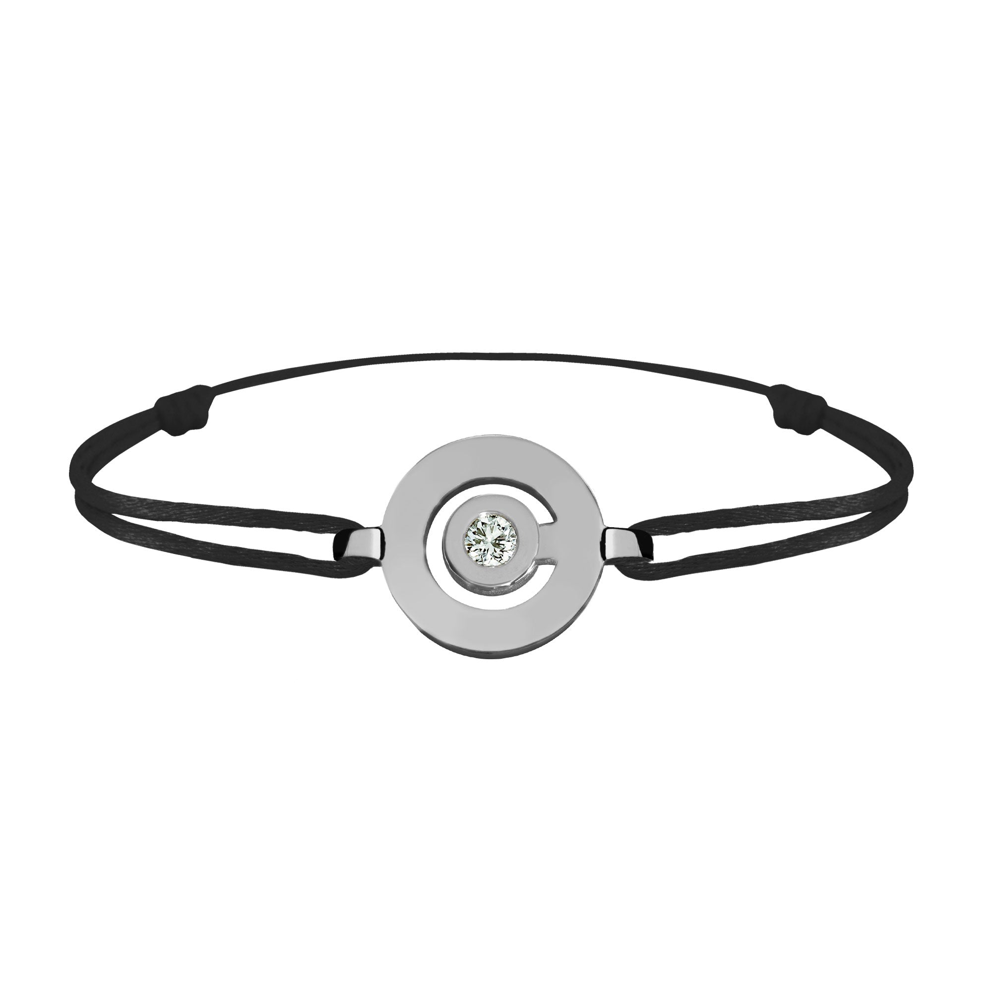 Bracelet lien Tournaire or et diamant signe labyrinthe rond