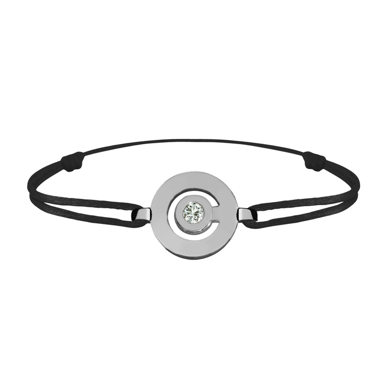 Tournaire gold and diamond link bracelet signe labyrinthe round