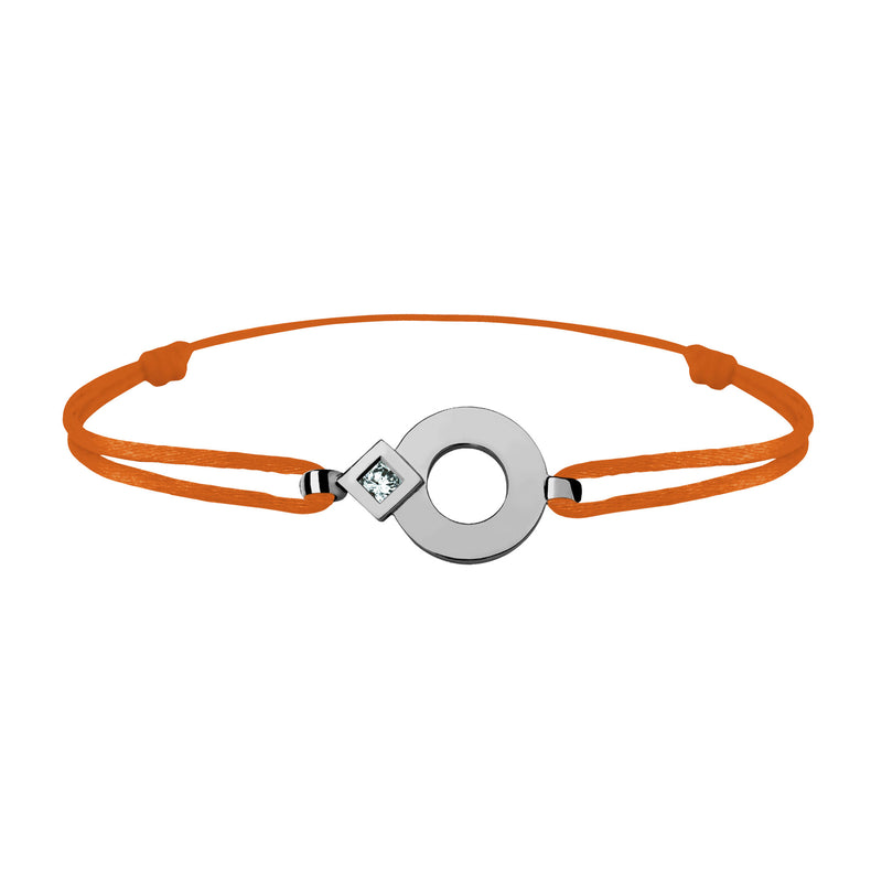 Bracelet lien Tournaire or et diamant signe éclipse rond