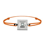 Bracelet lien Tournaire signe labyrinthe carrée or et diamant