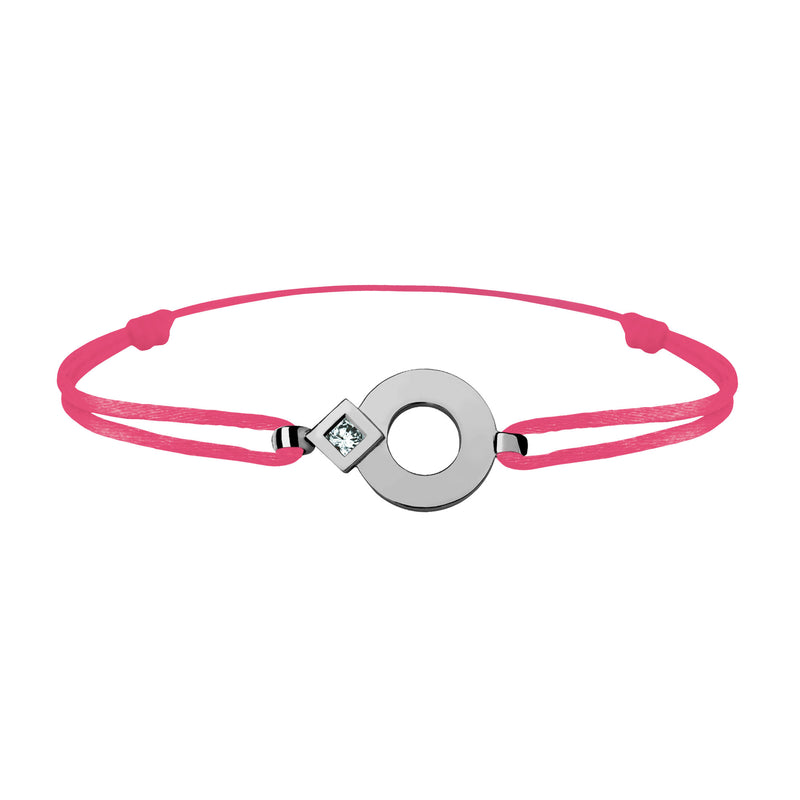 Bracelet lien Tournaire or et diamant signe éclipse rond