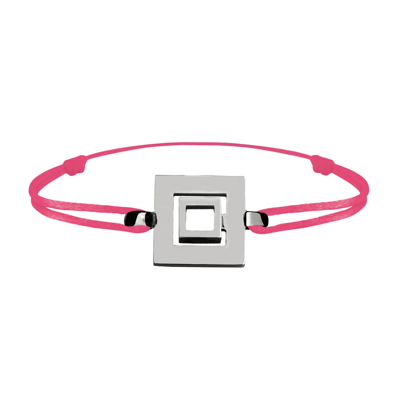 Bracelet Lien Signe Labyrinthe Carré Tout Or