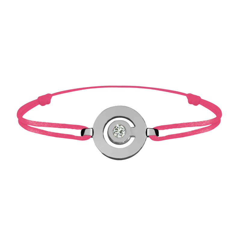 Tournaire gold and diamond link bracelet signe labyrinthe round