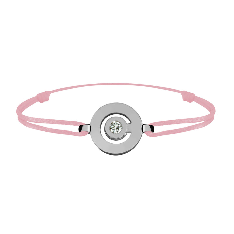 Tournaire gold and diamond link bracelet signe labyrinthe round