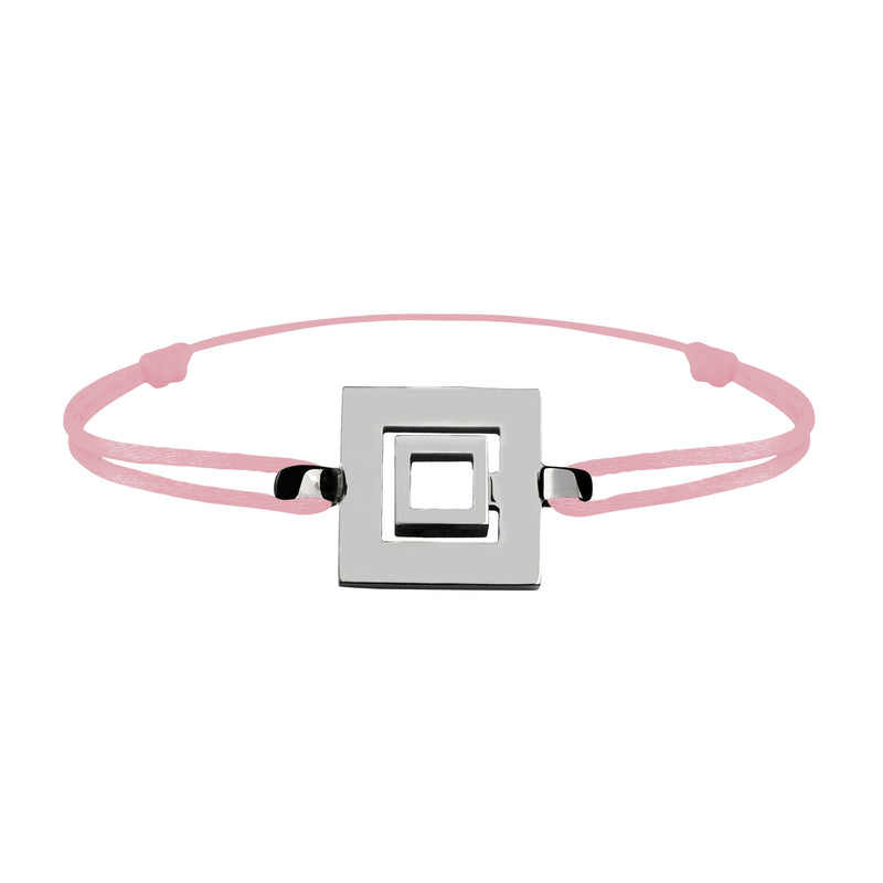 Bracelet Lien Signe Labyrinthe Carré Tout Or