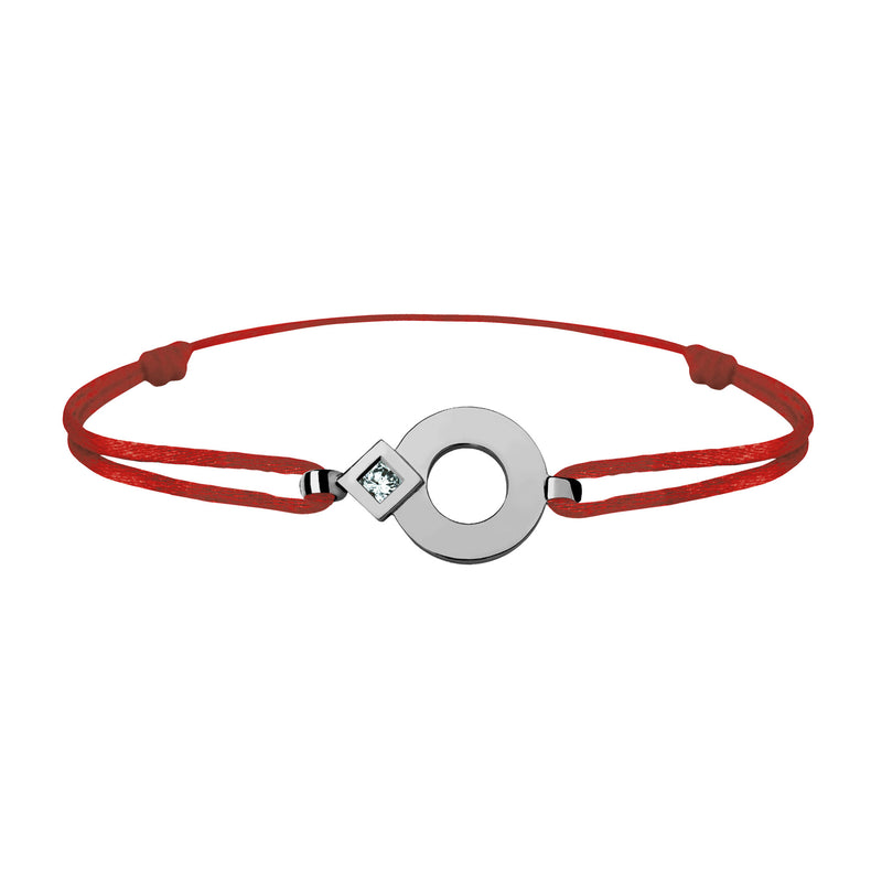 Bracelet lien Tournaire or et diamant signe éclipse rond