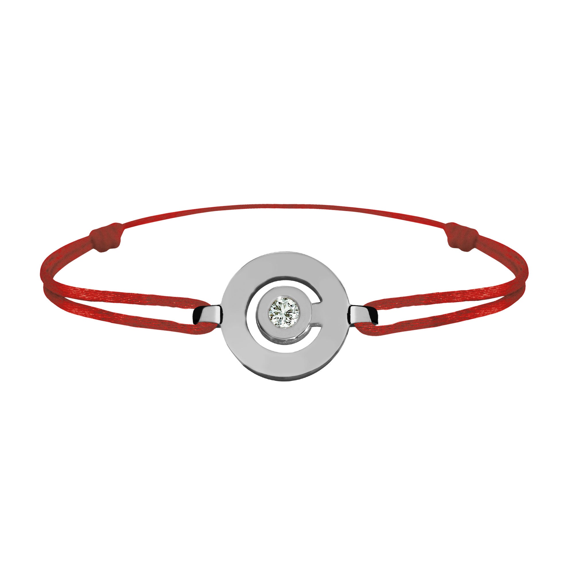 Bracelet lien Tournaire or et diamant signe labyrinthe rond