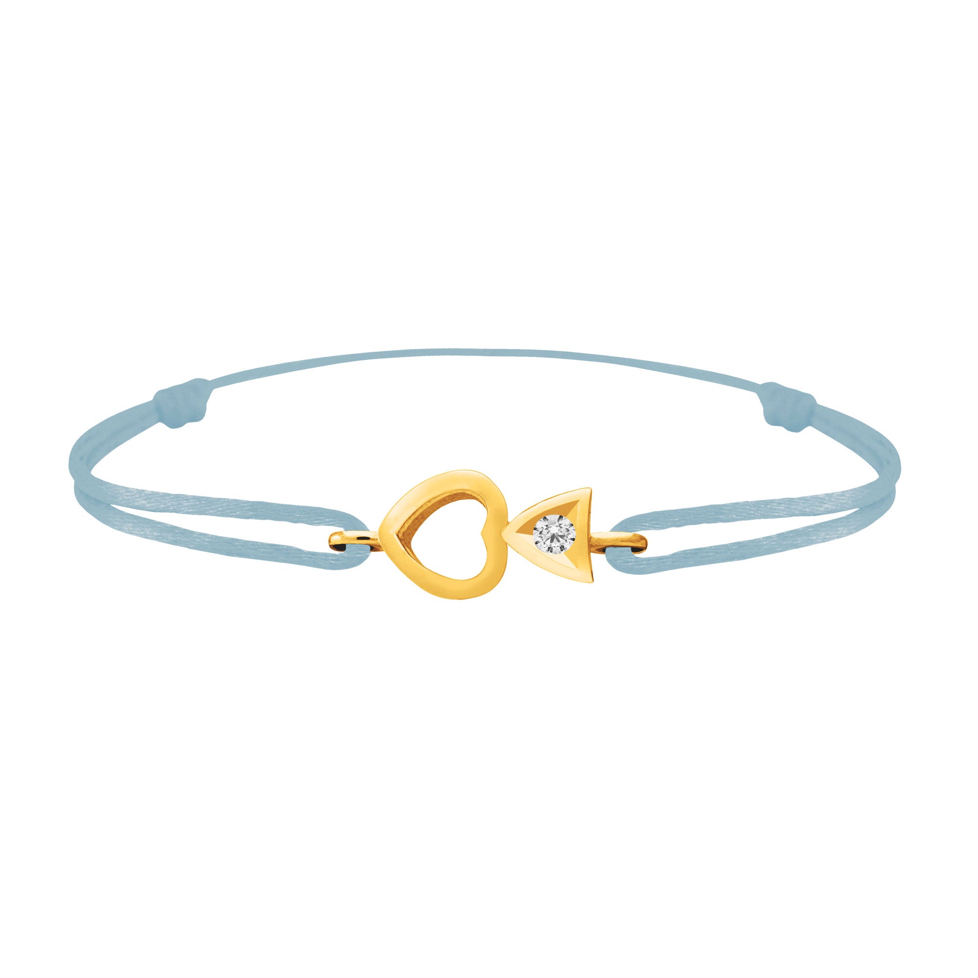 Bracelet lien Tournaire "cupidon cœur" or et diamant