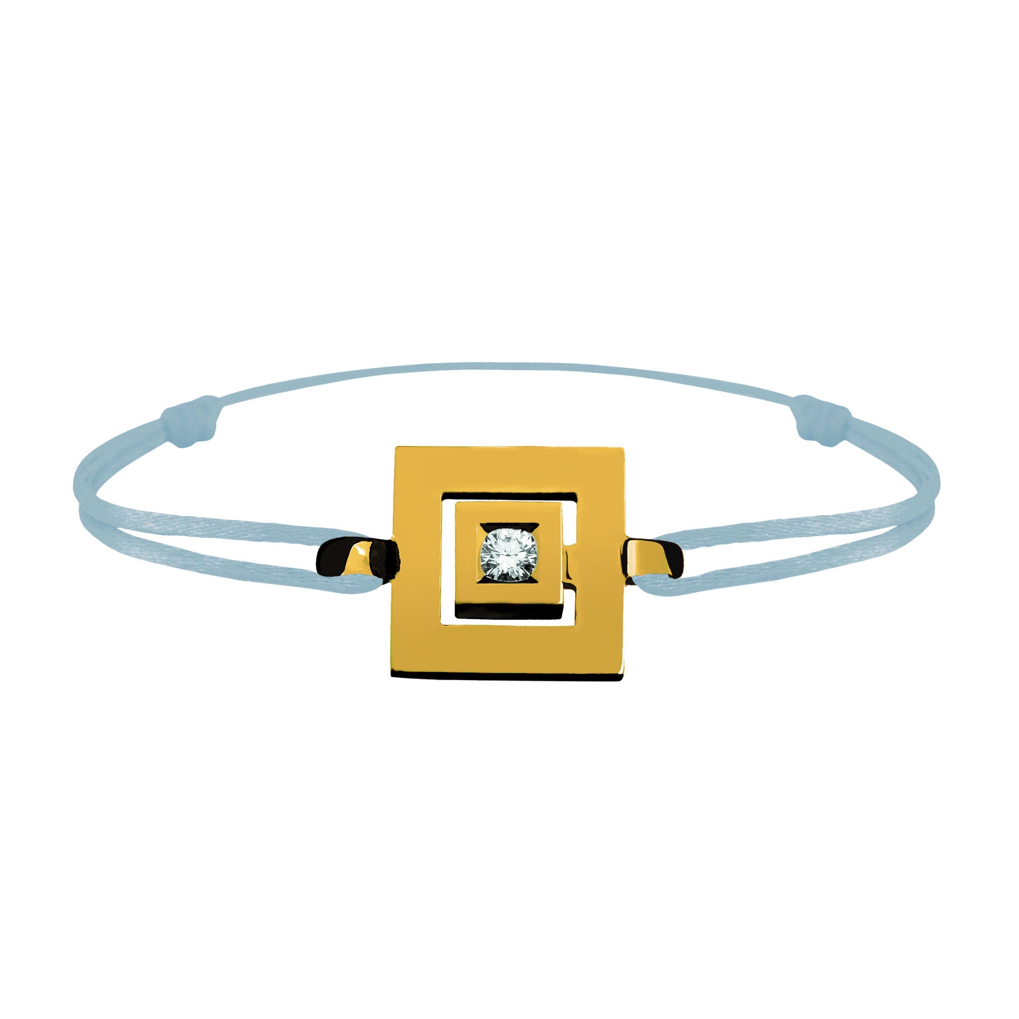 Bracelet lien Tournaire signe labyrinthe carrée or et diamant