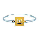 Bracelet lien Tournaire signe labyrinthe carrée or et diamant