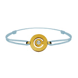 Tournaire gold and diamond link bracelet signe labyrinthe round