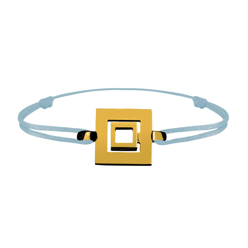 Bracelet Lien Signe Labyrinthe Carré Tout Or