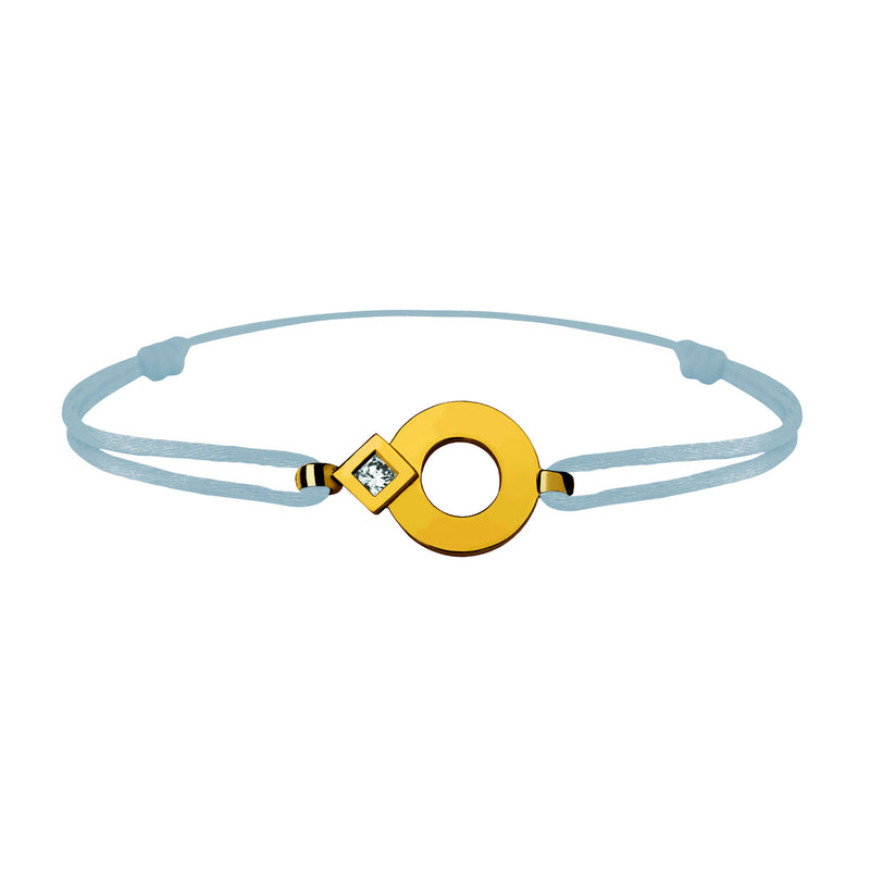 Bracelet lien Tournaire or et diamant signe éclipse rond