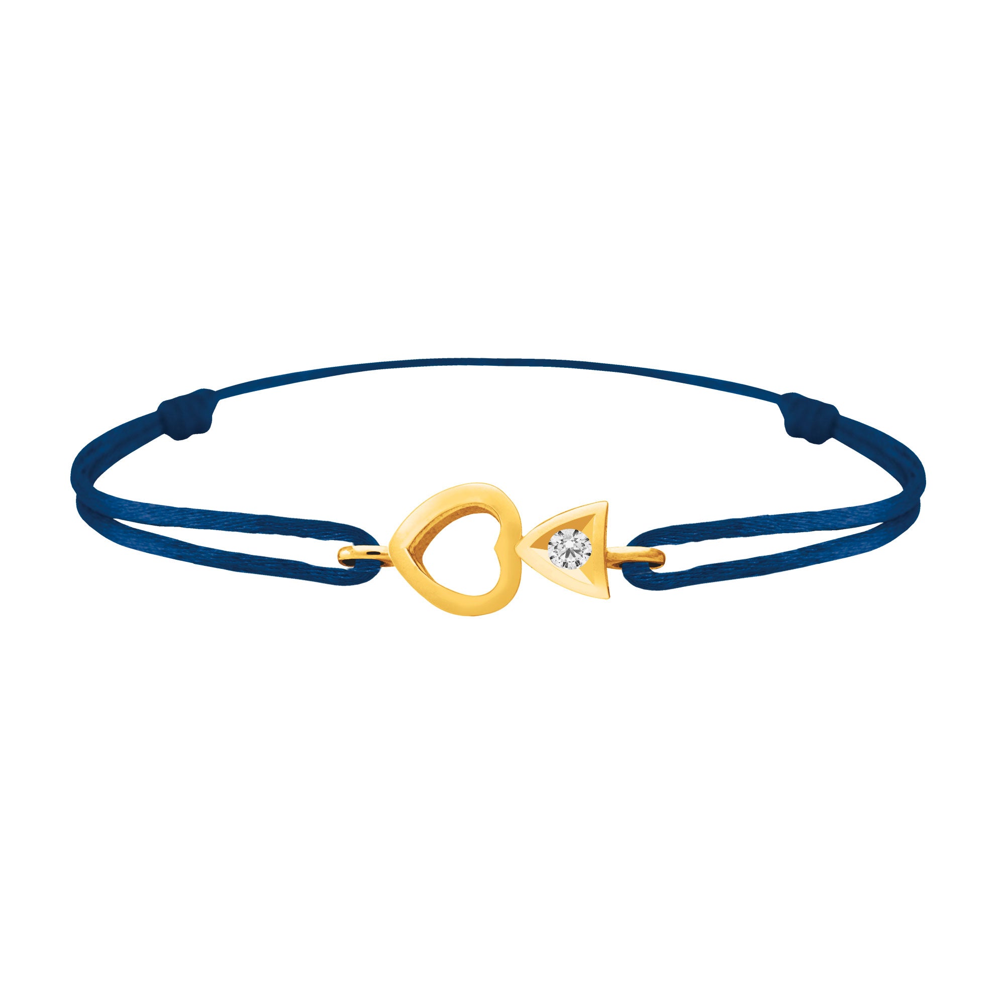 Bracelet lien Tournaire "cupidon cœur" or et diamant