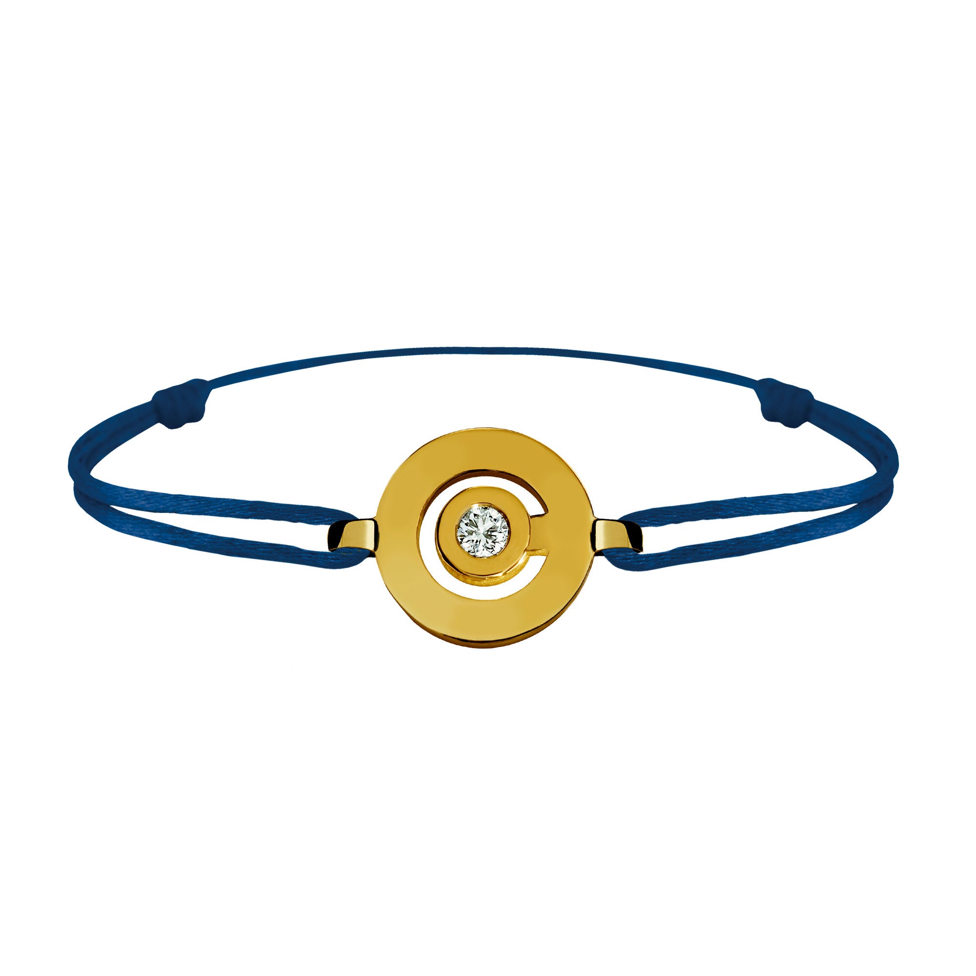 Bracelet lien Tournaire or et diamant signe labyrinthe rond
