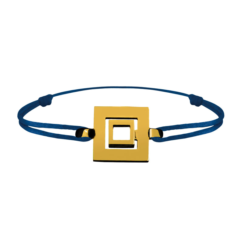Bracelet Lien Signe Labyrinthe Carré Tout Or