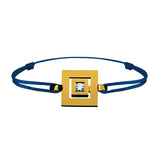 Bracelet lien Tournaire signe labyrinthe carrée or et diamant