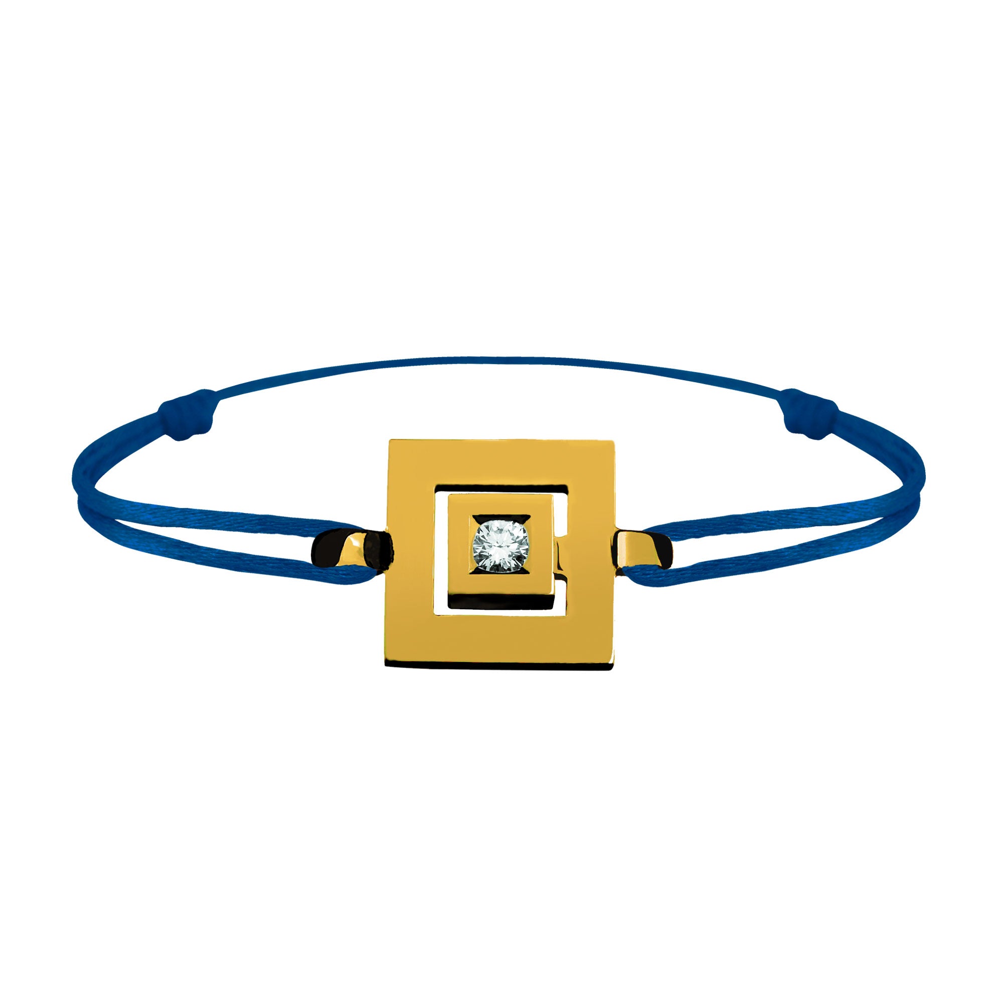 Bracelet lien Tournaire signe labyrinthe carrée or et diamant