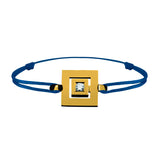 Bracelet lien Tournaire signe labyrinthe carrée or et diamant