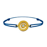 Tournaire gold and diamond link bracelet signe labyrinthe round