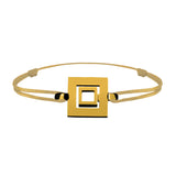 Bracelet Lien Signe Labyrinthe Carré Tout Or