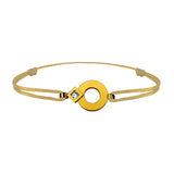 Bracelet lien Tournaire or et diamant signe éclipse rond