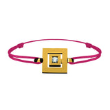 Bracelet lien Tournaire signe labyrinthe carrée or et diamant