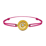 Tournaire gold and diamond link bracelet signe labyrinthe round