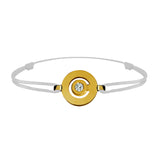 Tournaire gold and diamond link bracelet signe labyrinthe round