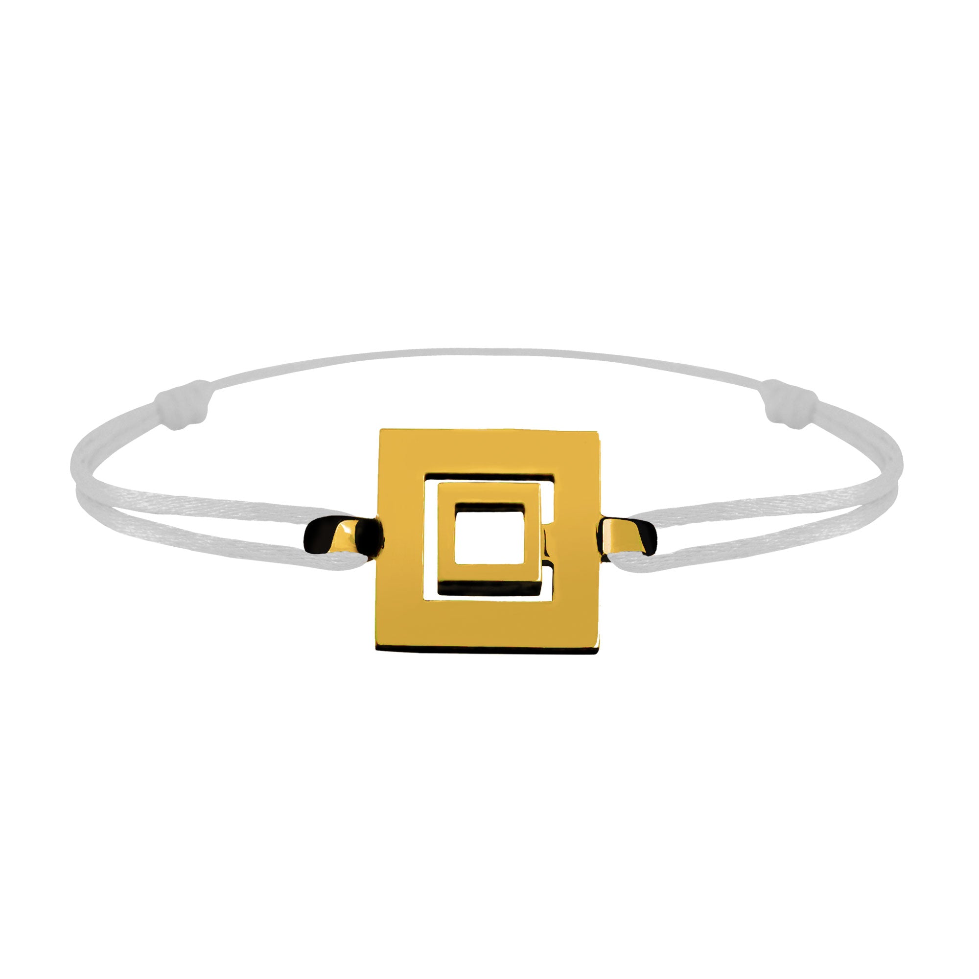 Bracelet Lien Signe Labyrinthe Carré Tout Or