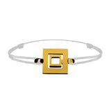Bracelet Lien Signe Labyrinthe Carré Tout Or