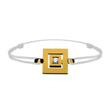 Bracelet lien Tournaire signe labyrinthe carrée or et diamant