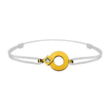 Bracelet lien Tournaire or et diamant signe éclipse rond