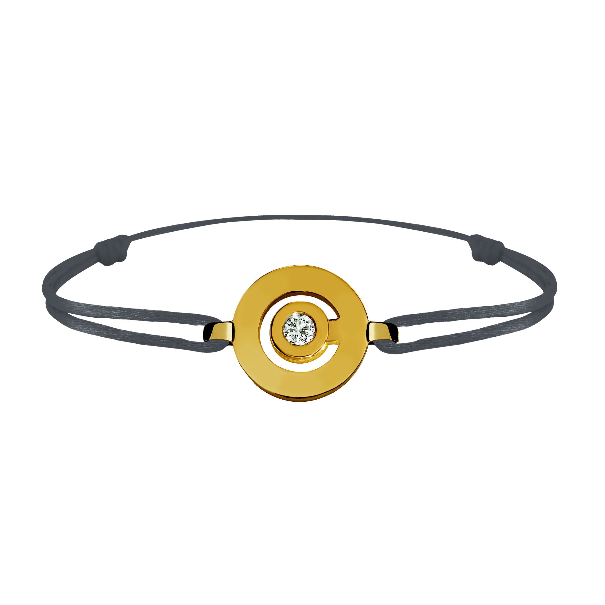 Bracelet lien Tournaire or et diamant signe labyrinthe rond