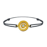 Tournaire gold and diamond link bracelet signe labyrinthe round