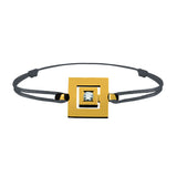 Bracelet lien Tournaire signe labyrinthe carrée or et diamant