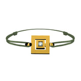 Bracelet lien Tournaire signe labyrinthe carrée or et diamant