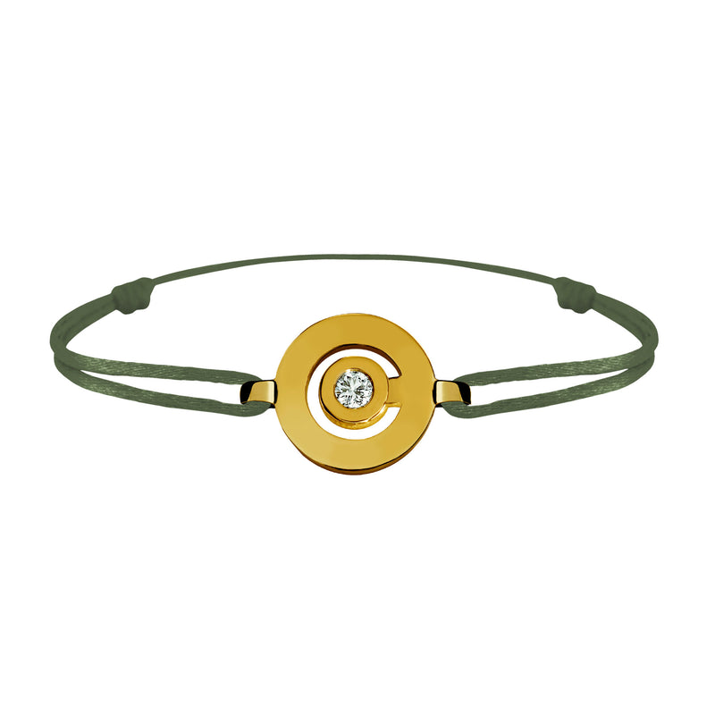 Tournaire gold and diamond link bracelet signe labyrinthe round