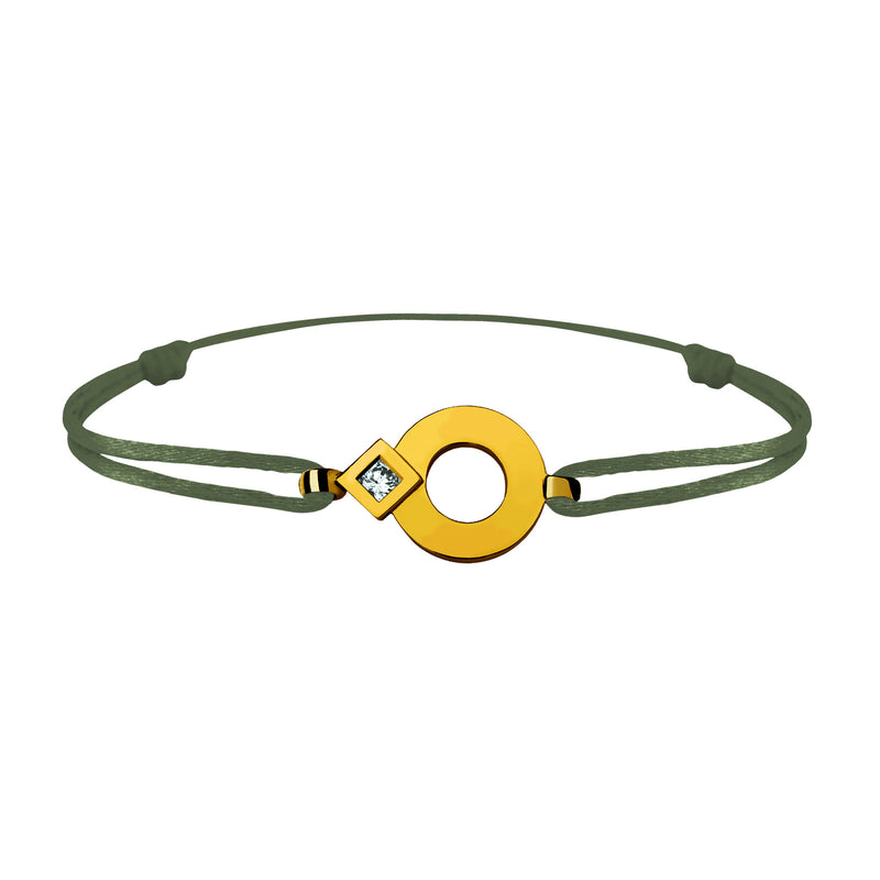 Bracelet lien Tournaire or et diamant signe éclipse rond