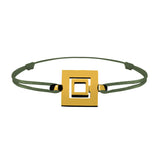 Bracelet Lien Signe Labyrinthe Carré Tout Or
