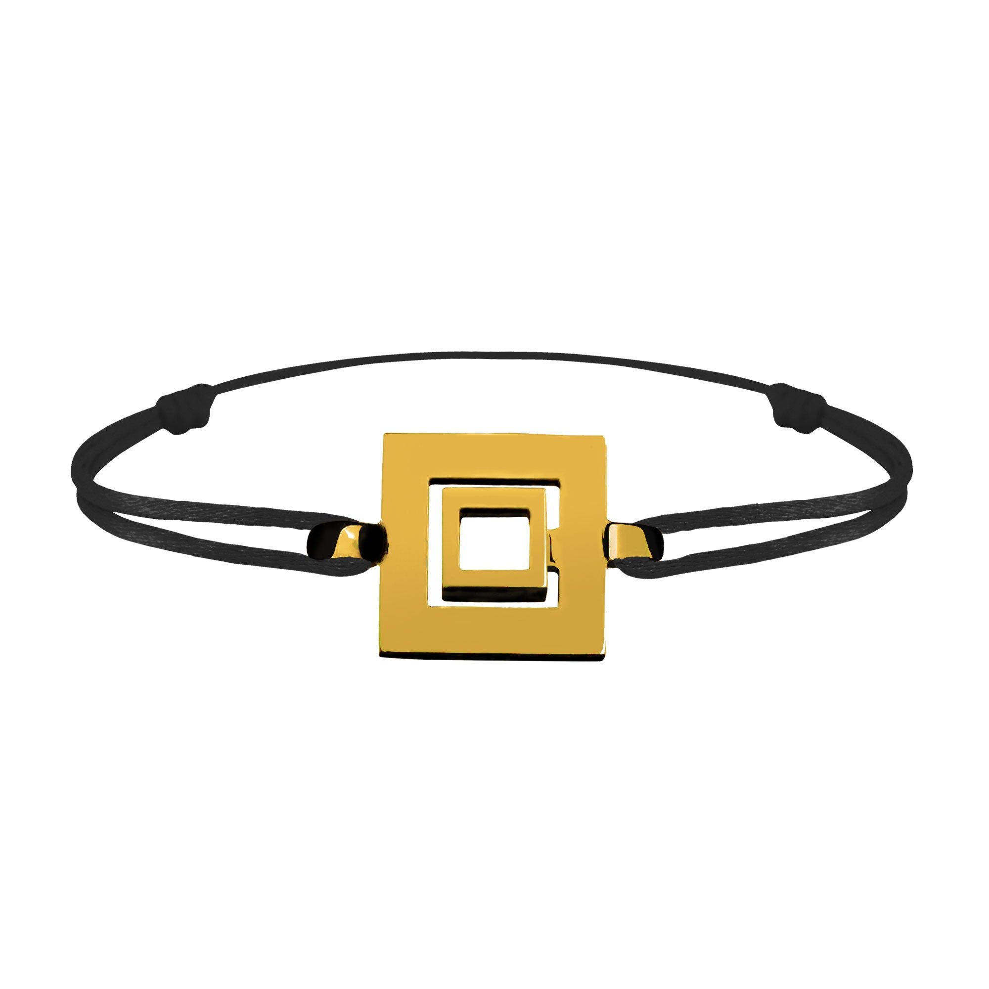 Bracelet Lien Signe Labyrinthe Carré Tout Or