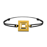 Bracelet Lien Signe Labyrinthe Carré Tout Or