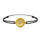 Tournaire gold and diamond link bracelet signe labyrinthe round