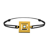 Bracelet lien Tournaire signe labyrinthe carrée or et diamant