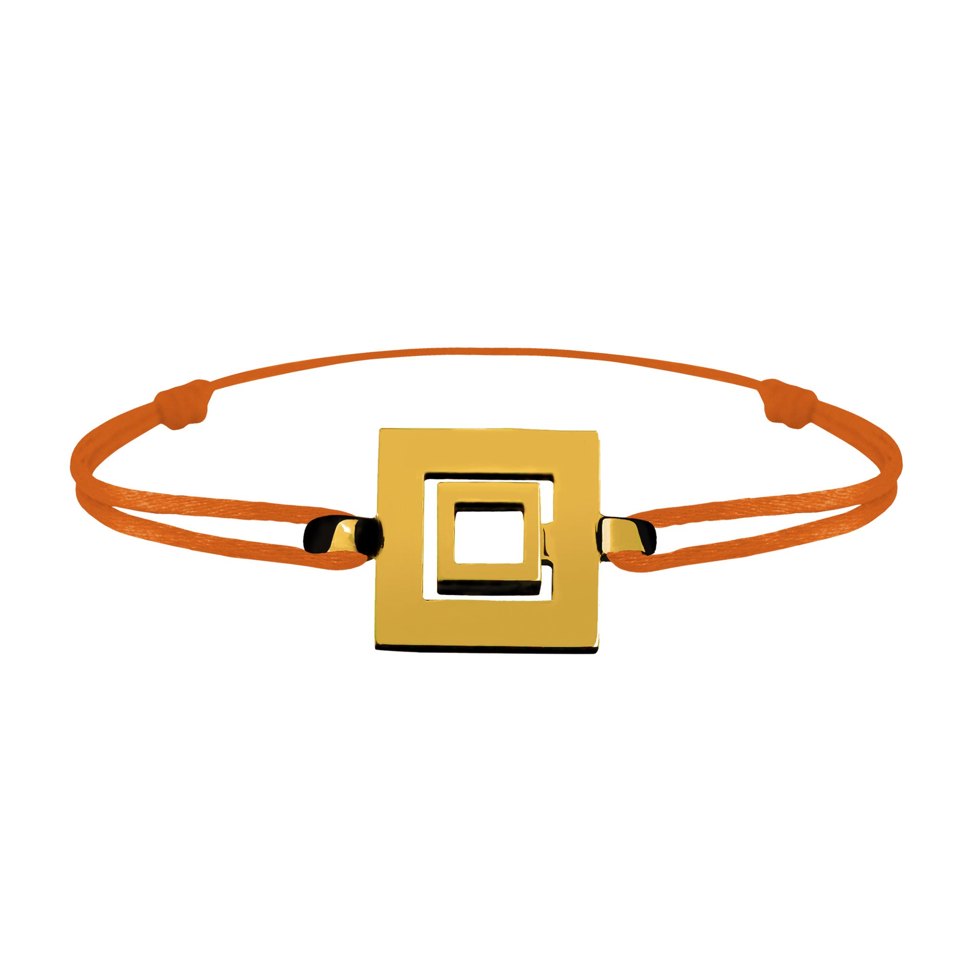 Bracelet Lien Signe Labyrinthe Carré Tout Or