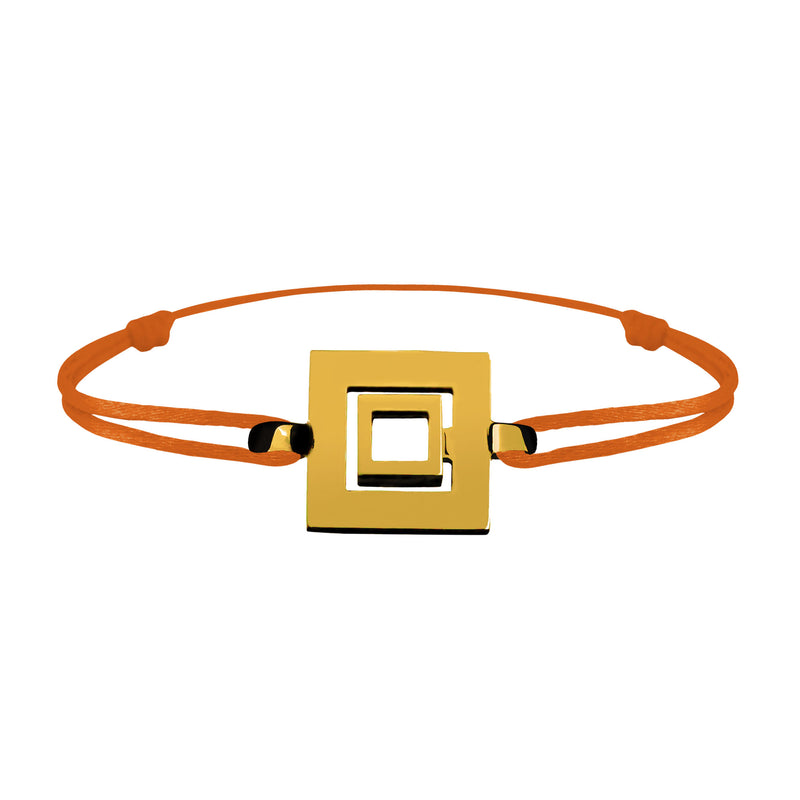 Bracelet Lien Signe Labyrinthe Carré Tout Or