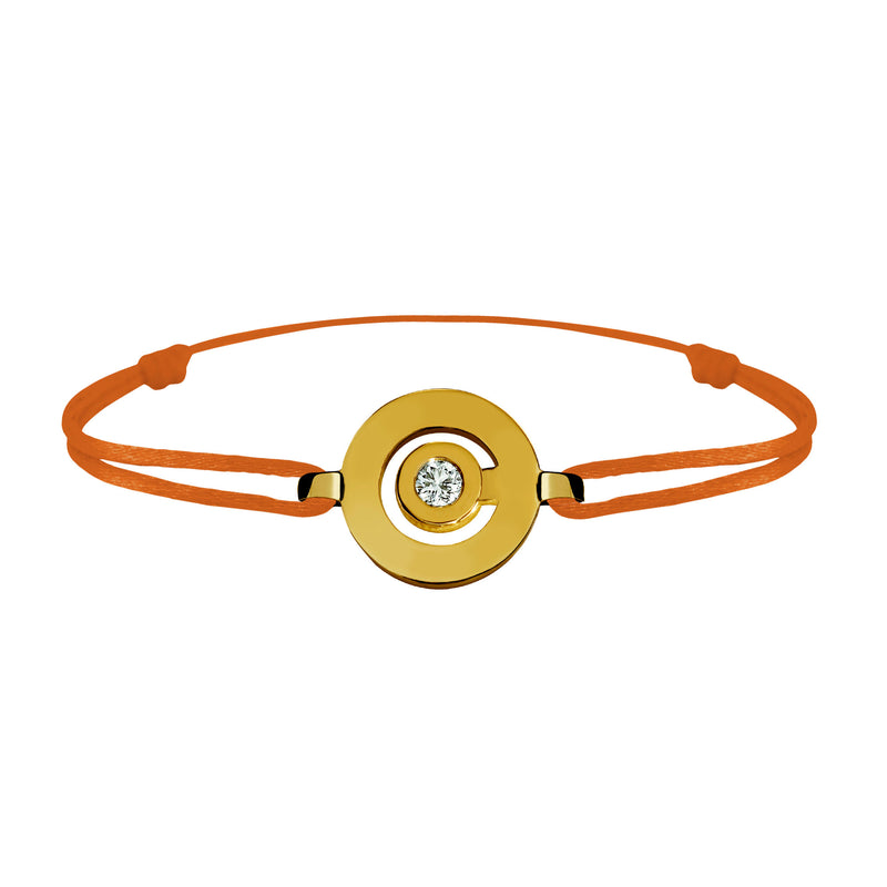 Tournaire gold and diamond link bracelet signe labyrinthe round